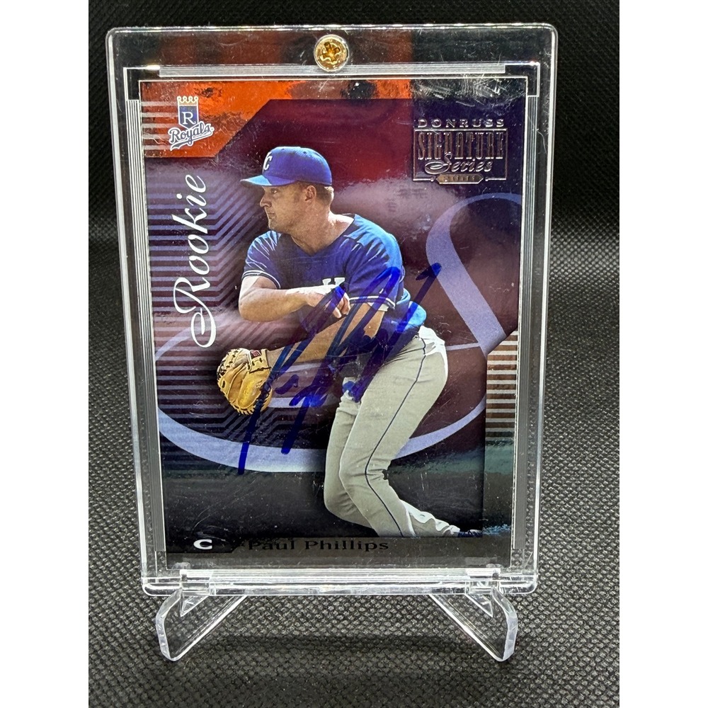 2001 Donruss Signature Series Paul Phillips Rookie Auto RC 759/800 KC Royals 235